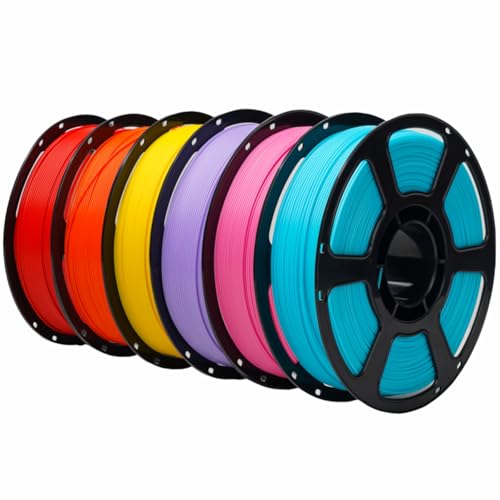 PLA Plus 1.75mm 6KG Bundles PLA Pro 3D Printer Filament - color: Pla-(1kg*6 Plus Red+orange+yellow+purple+rosepink+lakeblue)