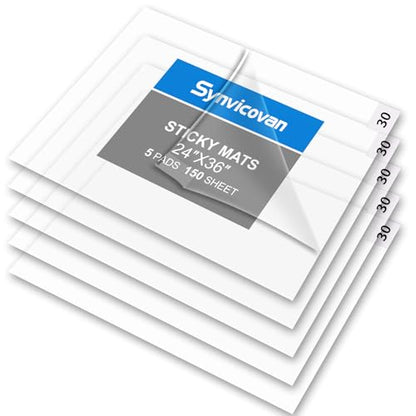 24" x 36" Sticky Mat (5 Packs,150 Sheets,30 Sheets/Pack) - color: Transparent, size: 24" x 36"