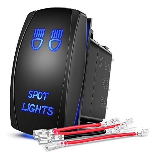 Nilight 5Pin SPOT Lights Rocker Switch Laser Etched Toggle SPST - size: SPOT LIGHTS
