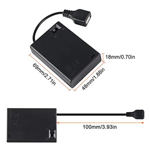 5pcs 3 AA Battery Holder, USB Female Socket 3 AA Battery Case Box Holder 4.5-5V with Cover and On/Off Switch, USB Cable - color: 5pcs 3 AA Battery Holder USB Female Socket