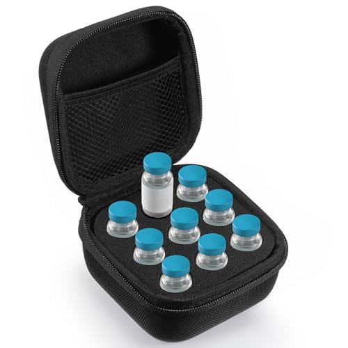 Teenyyou 9 Slots Peptide Case for Fridge Fits Standard 10ml Vials - color: Black, size: 9 Slots, style: Solid