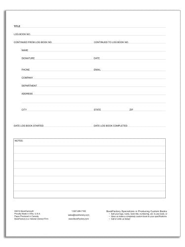 BookFactory 5 Column Log Book, Hardbound, 120 Pages