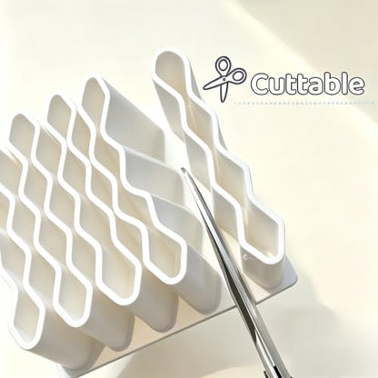 1PCS 32-Slot Tube Organizer Rack, Tiered Desktop Storage Box with Label Sections, Multi-Layer Vertical Space-Saving Stand for Cosmetics, Crafts & Small Items(White) - color: White
