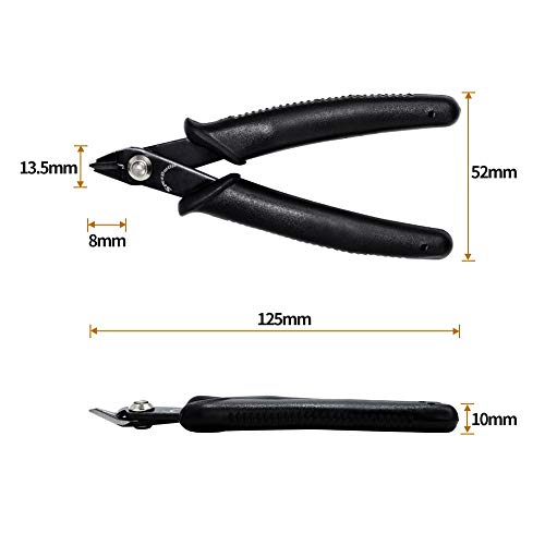 SPEEDWOX Flush Cut Pliers Wire Cutters Small Flush Cutter Pliers Oblique Diagonal Side Cutting Pliers 5 Inches Mini Electronic Scissors Shear Internal Spring Precision Fine Pliers Jewelry Making Tool - size: 5" Internal Spring