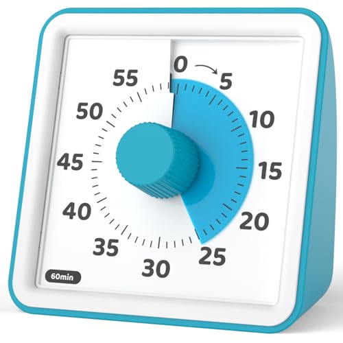 LIORQUE Visual Timer for Kids, 60 Minute Countdown Timer, Dark Blue - color: Dark Blue