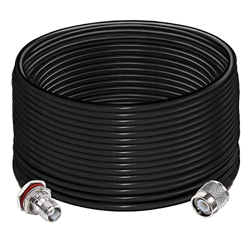 TUOLNK RG58 TNC Jumper Cable, TNC Male to Female WiFi Antenna Extension, Low Loss Coaxial Cable 49.2ft (15M) for Wireless Antenna,Ham Radio - size: 49.2ft