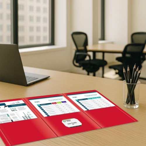 C-Line Heavyweight 3-Pocket Tri-Fold Portfolio, Red, 24/Box (33944-24) - color: Red, size: 24 Count (Pack of 1)