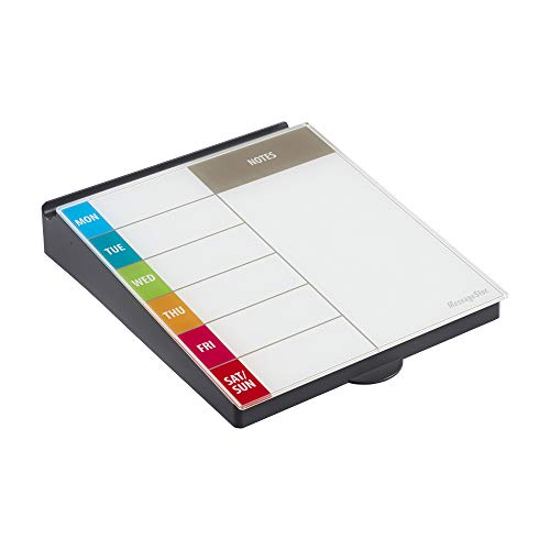 ECR4Kids MessageStor Dry-Erase Glass Board Memo Station, Desk Organizer, Assorted - color: Assorted, size: 10"W x 14"H