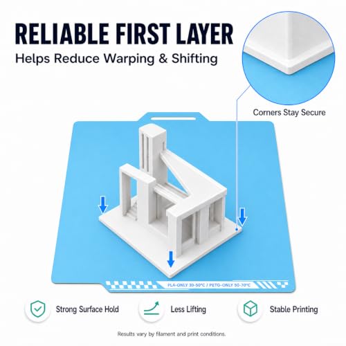 Cold Build Plate for Bambu Lab A1, 257x257mm Double-Sided Spring Steel Sheet, High Adhesion Nano-Coated Surface, Low Temperature Printing, Fine Matte Finish - size: A1 257 × 257 mm