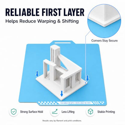 Cold Build Plate for Bambu Lab A1, 257x257mm Double-Sided Spring Steel Sheet, High Adhesion Nano-Coated Surface, Low Temperature Printing, Fine Matte Finish - size: A1 257 × 257 mm