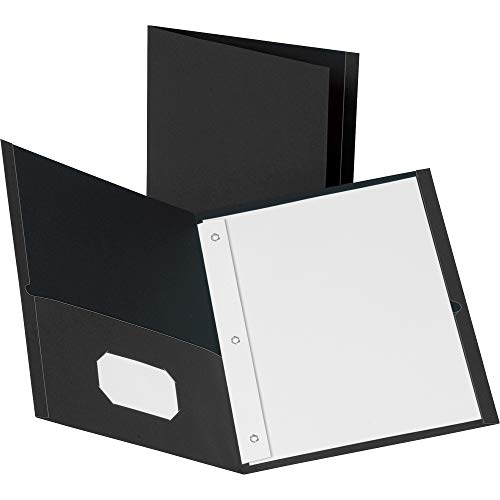 Business Source Storage Pockets Fastener Folders - color: Black