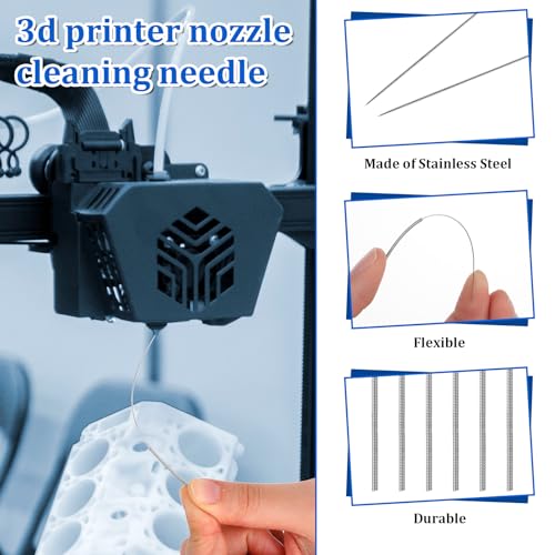 10Pcs No Clogger 3D Printer Tools Nozzle Cleaning Kit Needles, Stainless Steel Nozzle Unclogger Welding Tip Cleaner Accessories for Drills, (0.15, 0.2, 0.25, 0.3, 0.35, 0.4, 0.5, 0.6, 0.8, 1.0mm)
