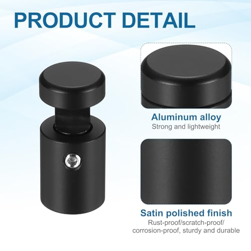 MECCANIXITY 12pcs Side Clamp Standoffs, 5/8" x 3/4" Black Aluminum - color: Black, size: 5/8" x 3/4"