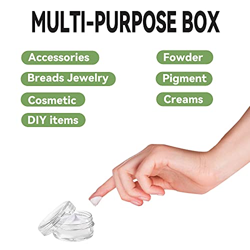55Pcs 5Grams Sample Containers with Lids and Labels Small Mini Clear Acryli