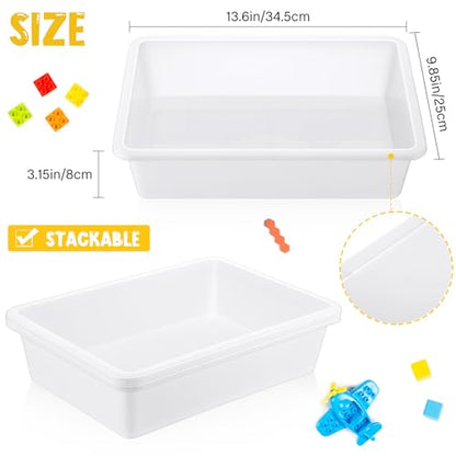 Hoteam 10 Pack Flat Bins Paper Trays,White,13.78 X 9.84 X 3.15 Inch - color: White, size: 13.78 x 9.84 x 3.15 Inch
