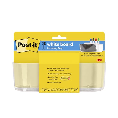 Post-it Dry Erase Accessory Tray, 1 Accessory Tray, 4 Strips - size: 8 5/8 in x 3 1/8 in