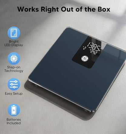 GE Bathroom Scale for Body Weight, Digital Smart Accurate 400 lb Weighing - color: Deep Black, size: 11" x 11"
