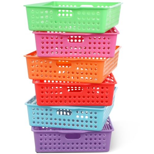 6 Pack Turn‑in Paper Trays for Classroom, Rainbow - color: Rainbow