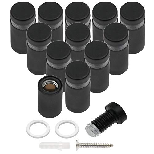 Luomorgo Stainless Steel Standoff Screws, 1/2" x 1", Black, 12 Pcs - color: Black, 12 Pcs, size: 1/2" x 1" / 12mm x 25mm