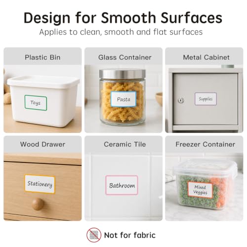 Dry Erase Labels Stickers, Removable & Reusable, 1.2 x 2 Inch, 60 PCS - color: Colorful