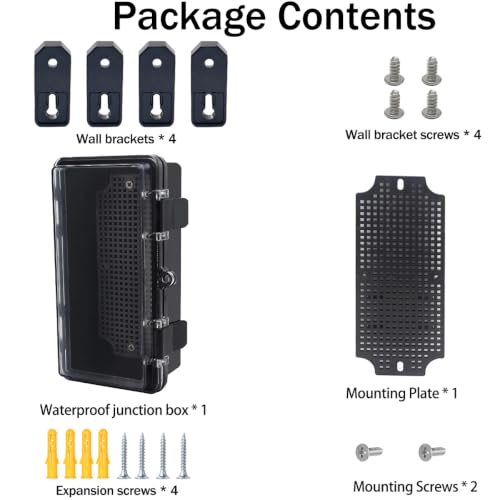 Junction Box, Hinged Black Clear Cover IP67 Waterproof ABS Project Box with Mounting Plate Electrical Box Enclosure with Wall Bracket 7.9 x 3.9 x 2.8inch(200x100x70mm) - color: Clear, size: 7.9"x3.9"x2.8"