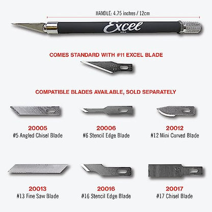 Excel Blades K18 3-Pack Soft Grip Hobby Craft Knives, #11 Blades, Blue
