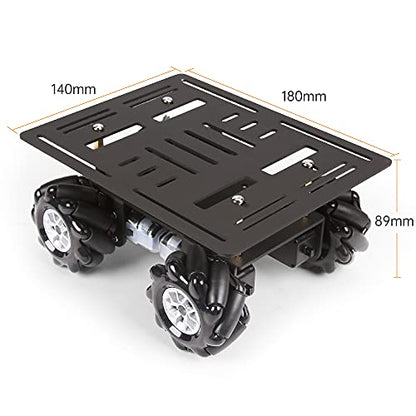 LewanSoul Mecanum Robot Chassis Car Kit with 360° Omnidirectional Wheel, Aluminum Alloy Frame, TT Motor, 66mm Omnidirectional Wheels, Robotic Moving Platform Robot Car DIY Kit (Unassembled)
