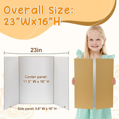 Cosweet 8 PCS 16" x 23" Small Trifold Poster Board for School Projects - size: S-16" x 23"