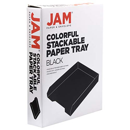 JAM PAPER Stackable Paper Trays - Black - Desktop Document, Letter, & File Organizer Tray - 2/Pack - color: Black, size: Pack of Two (2) Trays