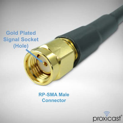 Proxicast 15 ft RPSMA Male to N Male 50 Ohm Low-Loss CFD240 Coax Cable - size: CFD240, style: 15 ft