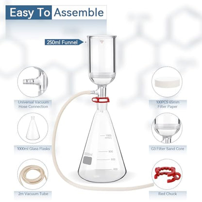 1000mL Vacuum Filtration Kit with 250mL Funnel