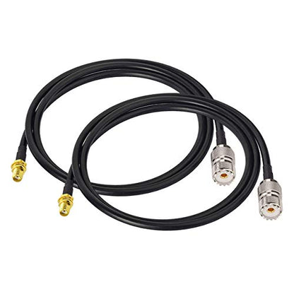 BINGFU Ham Radio Antenna Adapter SMA Female to UHF SO239 Female RG58 Coaxial Jumper Cable 1m 3 feet (2-Pack) for Handheld Ham Two Way Radio Walkie Talkie Baofeng BF-F8HP UV-5R UV-82 BF-888S - color: 2-Pack 3.3 feet / 1m Cable