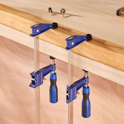 VEVOR Bar Clamps for Woodworking, 2-Pack 36 inch Opening, Lockable F-Clamp with 600 lbs Load Limit, 2-1/2 inch Depth, Cast Iron and Carbon Steel, Easy to Use, Wood Clamps for Woodworking Metal Working - size: 36"(4 Pack), style: Medium-Duty