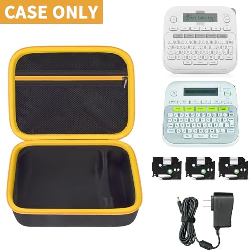 GWCASE Label Maker Case for Brother P-Touch PT-D220/ PT-D210, Box Only - color: Black and Yellow zipper