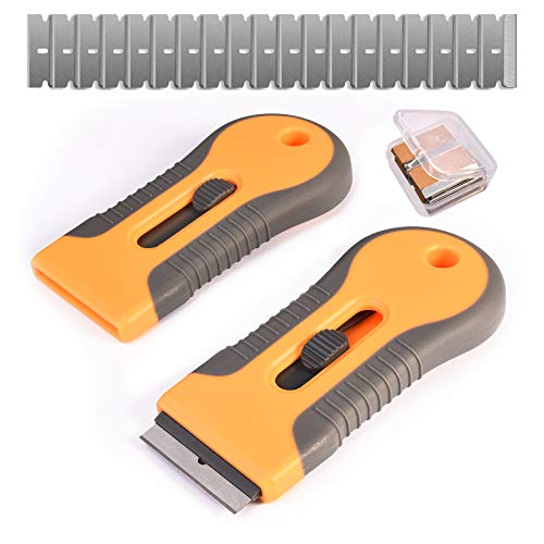 Razor Blade Scraper, 2 Pcs Plastic Retractable Razor Scraper - color: Retractable