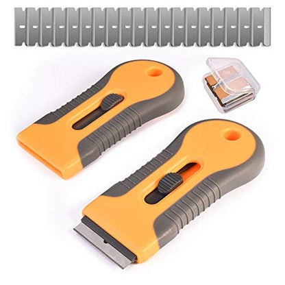 Razor Blade Scraper, 2 Pcs Plastic Retractable Razor Scraper - color: Retractable