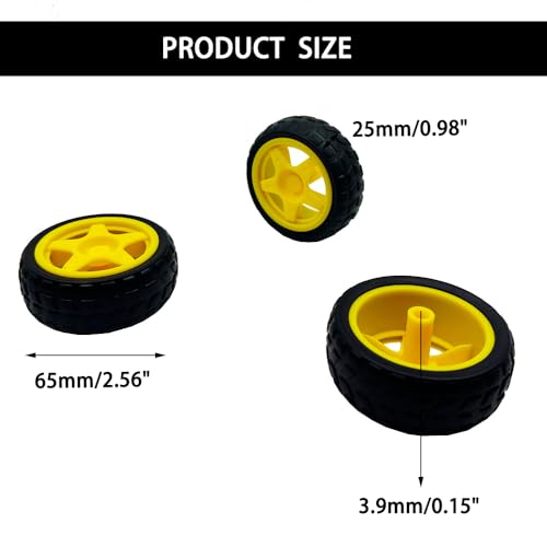 4PCS Toy Car Wheel 65mm Rubber Tire Wheels for RC Car Truck Robot DIY Model Toy Parts