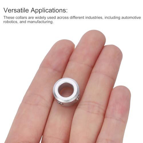uxcell 10pcs Set Screw Collars 8mm Bore, Aluminum Shaft Collars, 14mm OD and 8mm Thickness, Set Screw Clamp Collar, Stop Collar for Linear Rod Shaft Guide