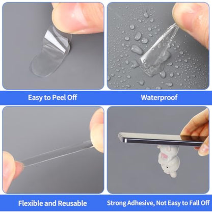 JANYUN 140 Pcs Mounting Putty, Double Sided Sticky Dots Poster Putty Clear - size: 20x10mm Square 140pcs