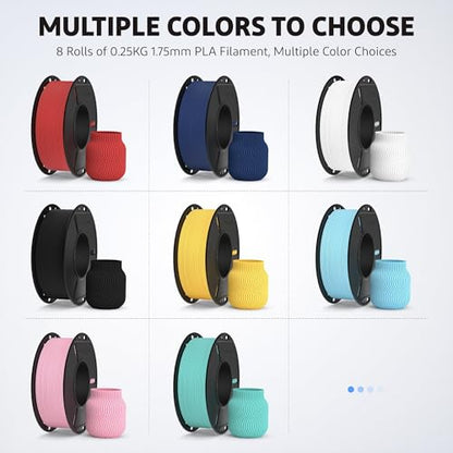 ELEGOO Matte PLA 3D Printer Filament Bundle 1.75mm 8 Colors 8 * 250g 1.75mm - color: 8*250g Black/White/Ruby Red/Navy Blue/Teal Green/Sunshine Yellow/Ice Blue/Sakura Pink