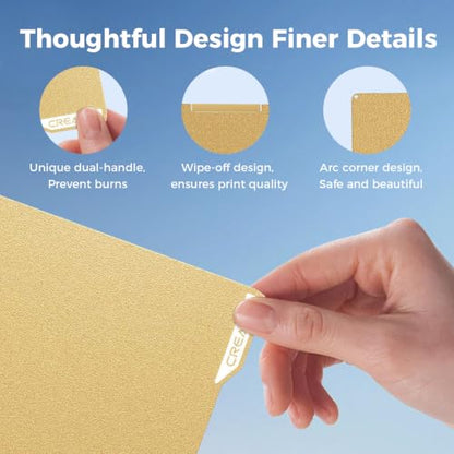 Creality K2 Build Plate, 270x293mm Textured PEI Sheet Magnetic Flexible Removable Spring Steel Printing Plate 3D Printer Bed Plate, K2 Combo PEI Gold Double Sided Frosted Build Plate for 3D Printer - color: PEI Frosted Gold, size: K2