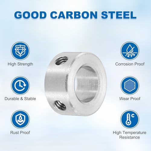 MECCANIXITY 4Pcs Shaft Collars 14mm Bore 2 Screw 25mm OD 12mm Thick - size: 14mm ID 25mm OD 12mm H with 2 Screw