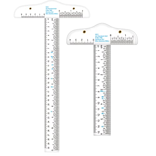 2PCS 6/12Inch (15cm/30cm) Acrylic Clear T-Square Ruler, Inches and Metric,T Square Ruler, TransparentT Ruler for Crafting Drafting and General Layout Work Art Framing & Drafting Scrapbooking Crafting - color: 2PCS (C)