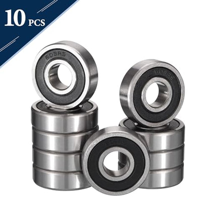 603-2RS Deep Groove Ball Bearings, ID 3mm x OD 9mm x Width 5mm Miniature Bearings, Double Rubber Sealed Ball Bearing Pre-Lubricated Chrome Steel Z2 Lever 10pcs - size: 603-2RS 3x9x5mm