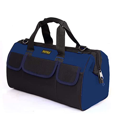 FASTECH 20 Inch Heavy Duty Tools Bag with Wide Mouth for Tool Storage, Carrier and Organizer,Tote Bag for Men/Women, Wide Mouth Tool Bags With Inside Pockets (20 Inch) - size: 20in