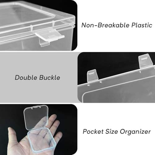 Guyuyii 30 PCS Clear Bead Organizer Box, Small Storage Containers with Lids - size: 31 Pcs