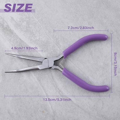 SPEEDWOX 45° Bent Needle Nose Pliers With Smooth Jaw for Jewelry & Fishing - style: Bent Needle Nose Pliers with Smooth Jaw
