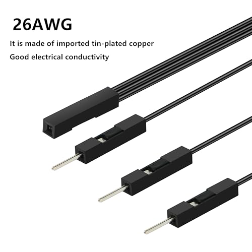 GELRHONR 10Pcs Wire 3 Pins Single Female to 3 Male Jumper for PC Motherboard Power Light-Emitting Diode Computer Case Switch Power Reset Buttons (Female to 3 Male) - color: Female to 3 Male