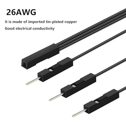 GELRHONR 10Pcs Wire 3 Pins Single Female to 3 Male Jumper for PC Motherboard Power Light-Emitting Diode Computer Case Switch Power Reset Buttons (Female to 3 Male) - color: Female to 3 Male