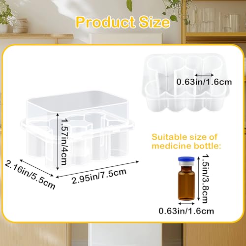 4 Pack Peptide Case for Fridge, 3mL Insulin & Peptide Storage Travel Case, 10-Slot Transparentv Vials Holder for Diabetic Care